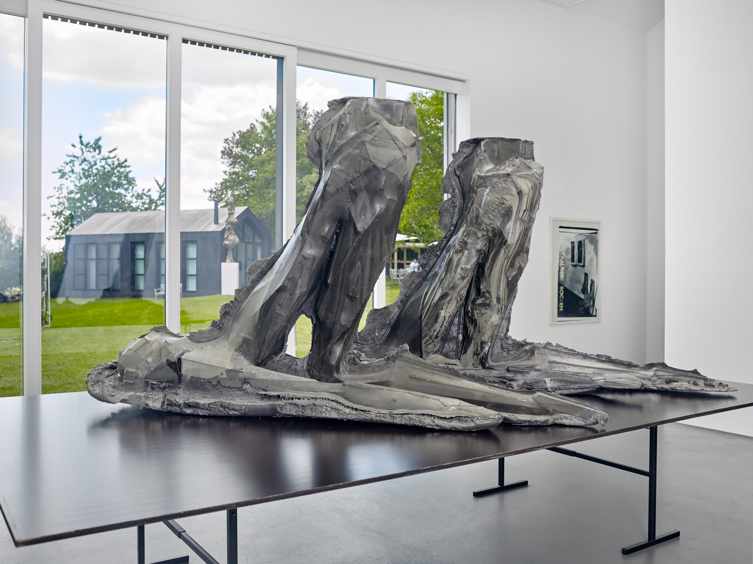 Georg Herold, Untitled, 2015PU foam, lacquered, silk screen panel, steeltwo partspart 1: ca. 150 x 245 x 90 cmpart 2: ca. 150 x 250 x 100 cmSiebdruckplatte 400 x 215 cm